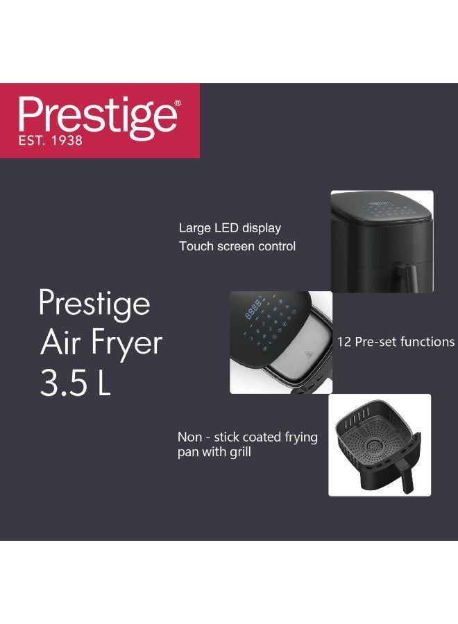 Prestige Air Fryer | Non Stick Coated Frying Pan With Grill | Touch Panel With 12 Preset Function 3.5 L 1500 W PR50319-1 Black - Image 4