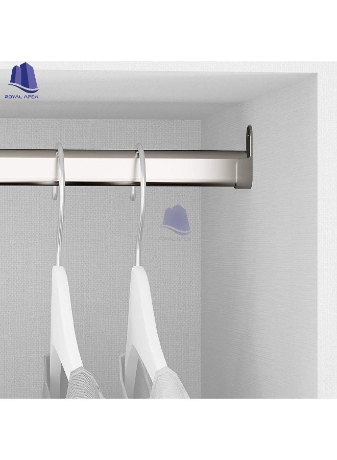 Royal Apex 95 Cm Wardrobe Bar Clothes Rod Closet And Cupboard Organizer Chromed Steel With Fittings Easy Installation Rail Coat Rack Wall Or Clothes Rail Pack Of 2  - Image 5