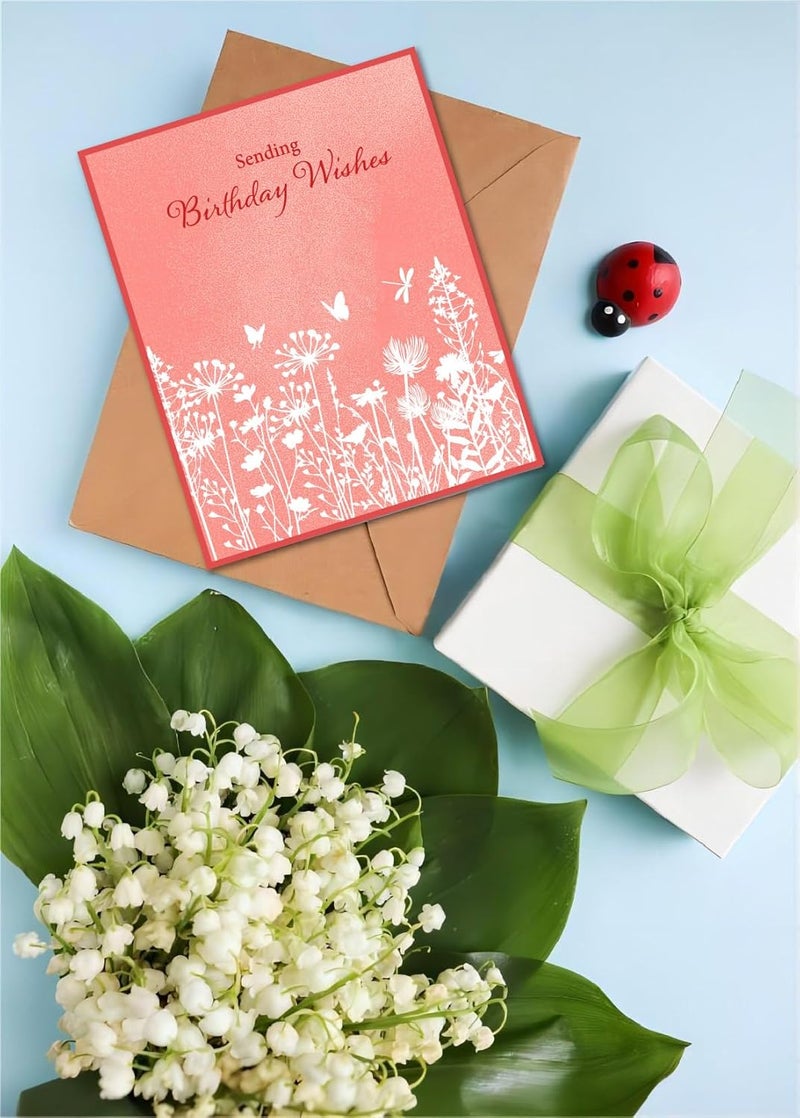 Arbuya Silhouette Flowers Clear Stamps for Card Making DIY Dandelion Lily of The Valley Daisy Floral Rubber Stamps for Gift Tags Paper Crafting Scrapbooking Decor - Image 3