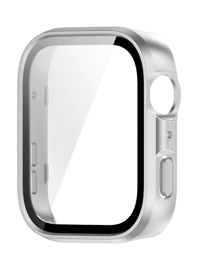 Case for Huawei Watch Fit 4,PC Shell Tempered Glass Integrated Design,Anti Fall and Scratch Resistant,High-definition and Transparent,Silver - Image 4