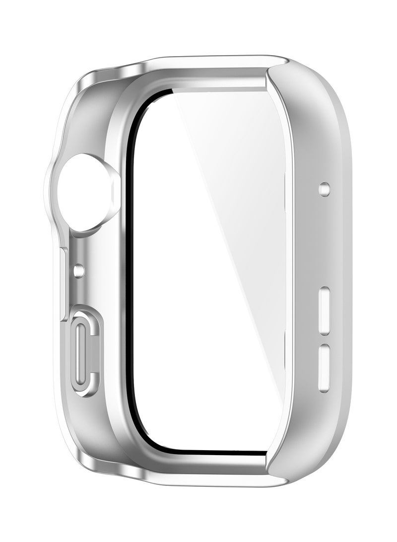 Case for Huawei Watch Fit 4,PC Shell Tempered Glass Integrated Design,Anti Fall and Scratch Resistant,High-definition and Transparent,Silver - Image 5