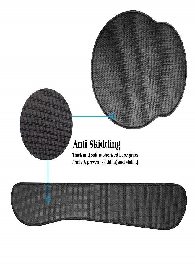 Ergonomic PU Leather Keyboard Wrist Rest and Mouse Pad with Wrist Support, Memory Foam Set for Computer/Laptop,Gaming and Office, Comfortable for Easy Typing & Pain Relief (PU Black) - Image 3