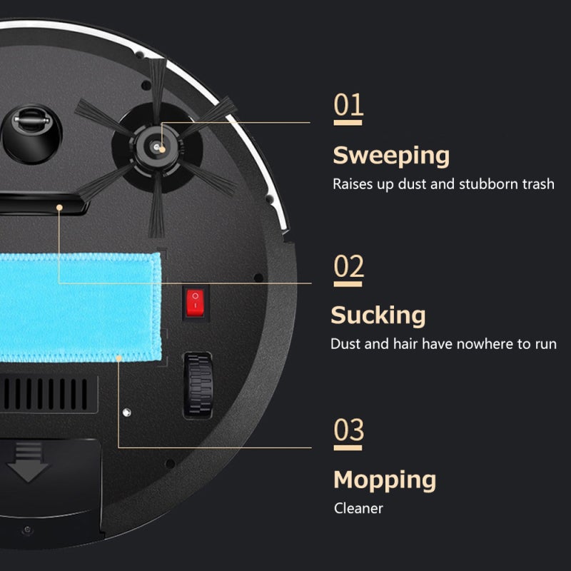 Smart Sweeping Robot Red 2000mAh Battery 60-90min Runtime UV Disinfection - Multiple Cleaning Modes APP Remote Control for Household Use - Image 4