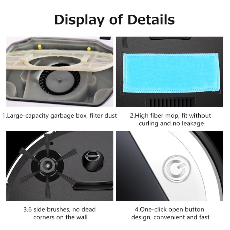 Smart Sweeping Robot Red 2000mAh Battery 60-90min Runtime UV Disinfection - Multiple Cleaning Modes APP Remote Control for Household Use - Image 2