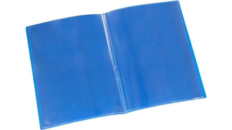 WORLDONE Clear Book Folder | 20 Top-Loading Plastic Sleeves for Secure Document Storage | Smart and Economical Organizer for Home, Office and Personal Use | Size A4, Blue, Set of 4 - Image 2