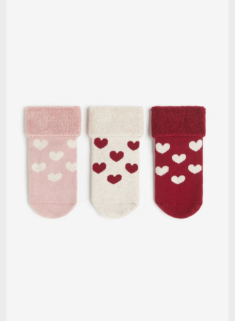 H&M Infant 3 Pack Printed Terry Socks