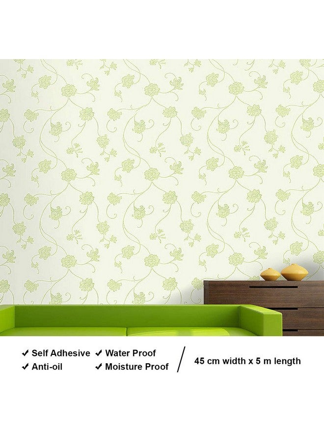 wolpin Wall Stickers PVC Wallpaper for Home Green Vines (45 x 500 cm) TV Background Self Adhesive Waterproof, Green - Image 3