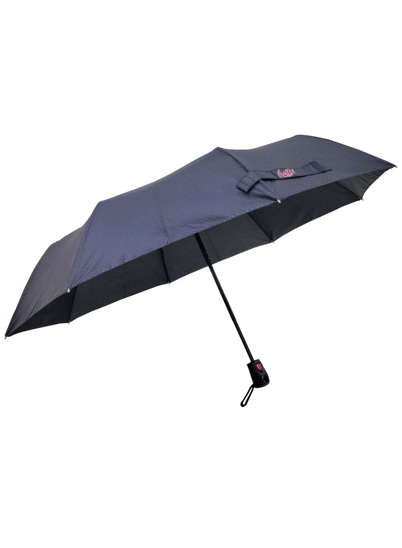 Hello 3Fold Automatic Open Umbrella Black Color with Heat Transparent Dot - Image 1
