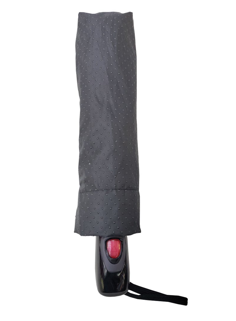 Hello 3Fold Automatic Open Umbrella Black Color with Heat Transparent Dot - Image 3