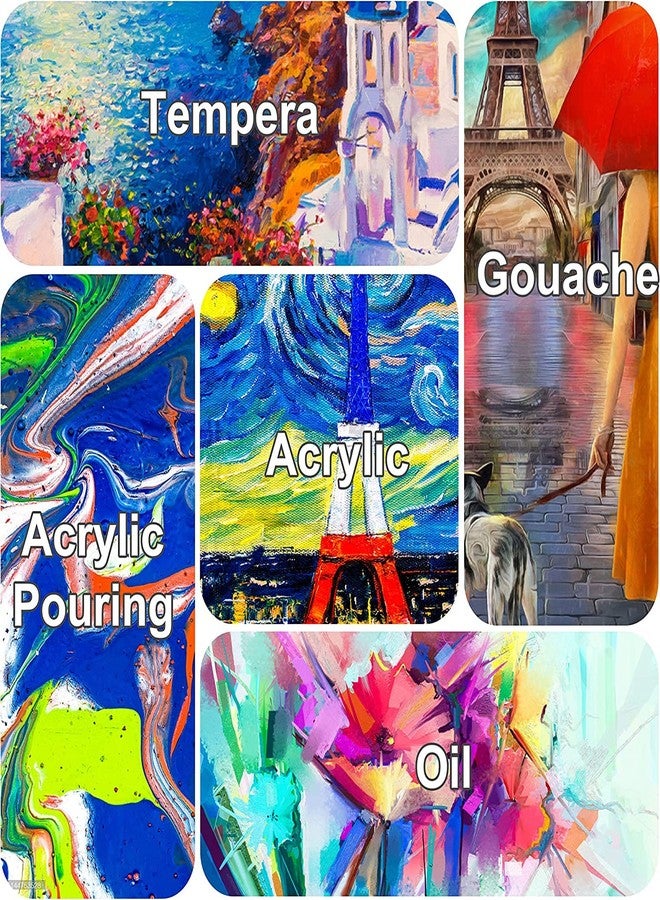 Artkey Stretched Canvases for Painting 8x8 Inch 7-Pack, 10 oz Triple Primed Acid-Free 100% Cotton Blank Canvas, Square Canvas for Oil Paint Acrylics Pouring & Wet Art Media, Pour Painting - Image 4