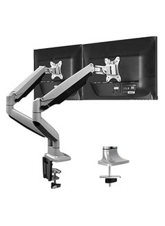 erorex Dual Monitor Mount Stand - Aluminum Gas Spring Monitor Desk Mount full Motion Adjustable Bracket for 2 13 to 32 Inch Computer Screen With Clamp, Grommet Base - Each Arm Hold up to 19.8 lbs,  - Image 1