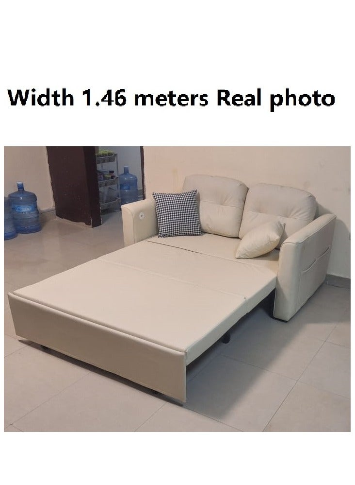 Organized Home Microfibres leather sofa bed dual-purpose foldable small apartment living room retractable multifunctional office apartment 2024 new - Image 5