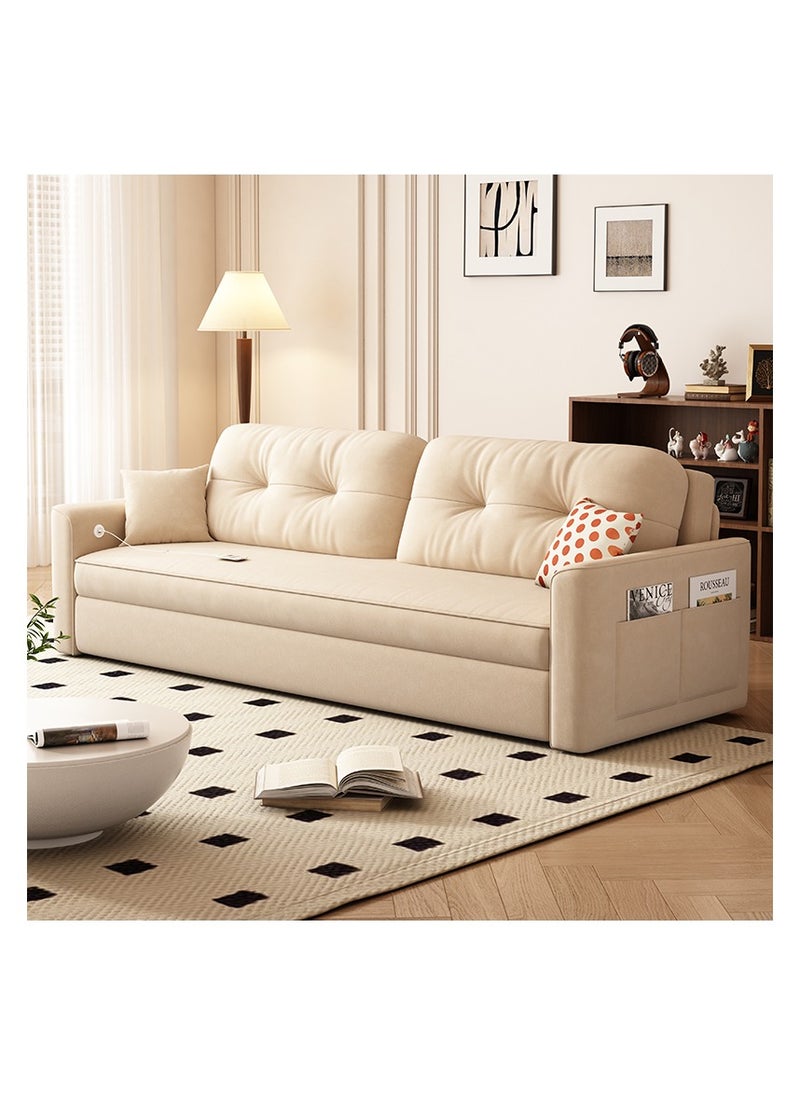 Organized Home Microfibres leather sofa bed dual-purpose foldable small apartment living room retractable multifunctional office apartment 2024 new  - Image 1