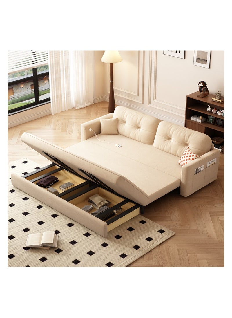 Organized Home Microfibres leather sofa bed dual-purpose foldable small apartment living room retractable multifunctional office apartment 2024 new  - Image 4