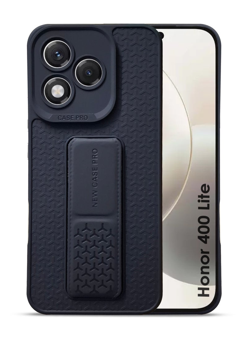 Honor 400 Lite Hand Grip Case Cover - Magnetic Hand Grip Holder & Kickstand - Strong Grip for Magnetic Car Holder, Stylish Silicone Case & Functional, Ultimate Convenience & Hands-Free Viewing - Black - Image 1