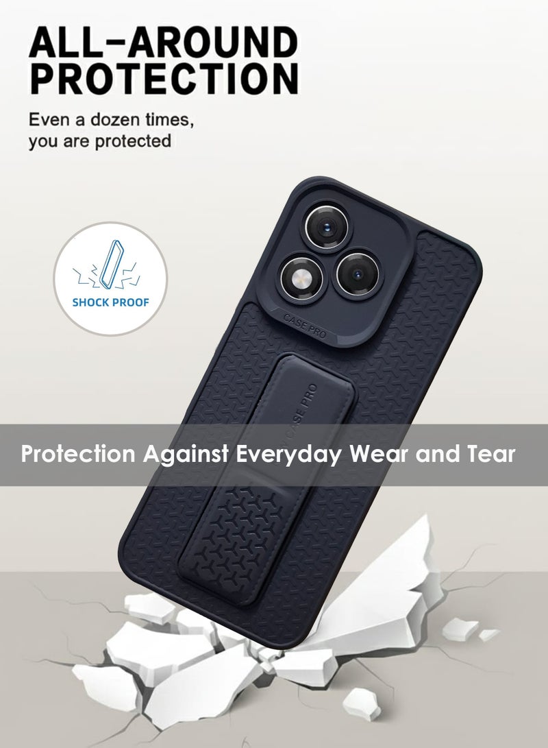 Honor 400 Lite Hand Grip Case Cover - Magnetic Hand Grip Holder & Kickstand - Strong Grip for Magnetic Car Holder, Stylish Silicone Case & Functional, Ultimate Convenience & Hands-Free Viewing - Black - Image 2