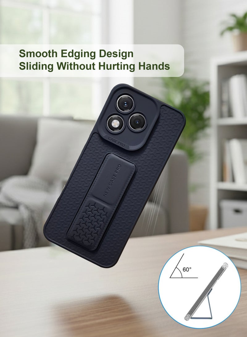 Honor 400 Lite Hand Grip Case Cover - Magnetic Hand Grip Holder & Kickstand - Strong Grip for Magnetic Car Holder, Stylish Silicone Case & Functional, Ultimate Convenience & Hands-Free Viewing - Black - Image 3