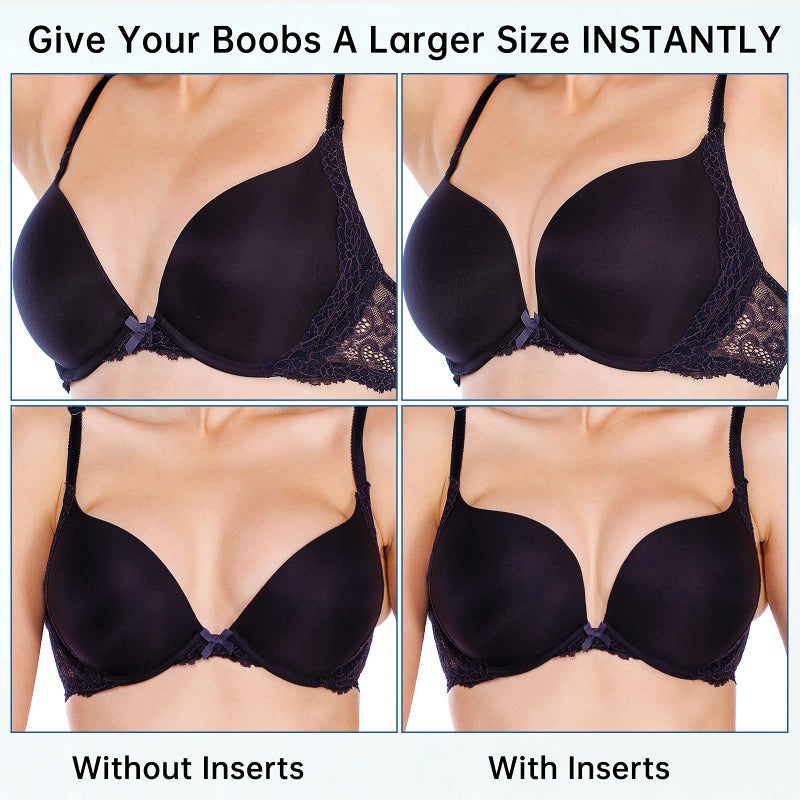 Nimiah Bra Pads Inserts Breast Enhancers - 2 Pairs Push up Swimsuit Cups to Add Instant Volume Fits C Cup| Removable Comfy Padding for Sport Bikini Bathing Suits - Image 2
