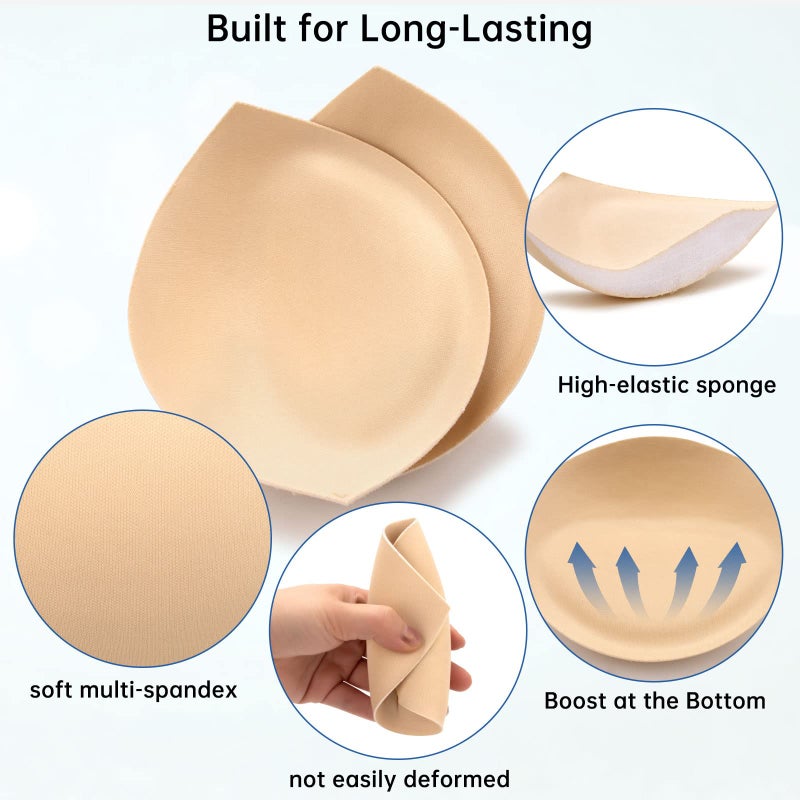 Nimiah Bra Pads Inserts Breast Enhancers - 2 Pairs Push up Swimsuit Cups to Add Instant Volume Fits C Cup| Removable Comfy Padding for Sport Bikini Bathing Suits - Image 5