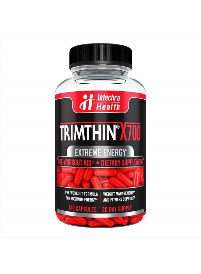 TrimThin ® أقراص الحمية الحرارية X700 مع طاقة قصوى مصنوعة في الولايات المتحدة من أعلى جودة المكونات 120 كبسولة - Image 1