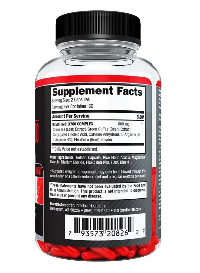 TrimThin ® أقراص الحمية الحرارية X700 مع طاقة قصوى مصنوعة في الولايات المتحدة من أعلى جودة المكونات 120 كبسولة - Image 4