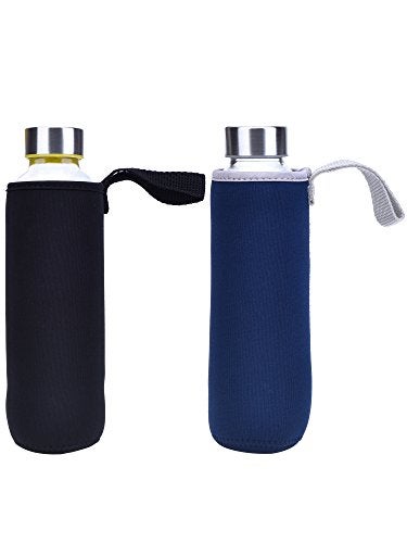 Mudder 2 Pieces Water Bottle Sleeve Neoprene Nylon Bottle Sleeve for 19.4 oz Glass Water Bottle, 550 ml - Image 2