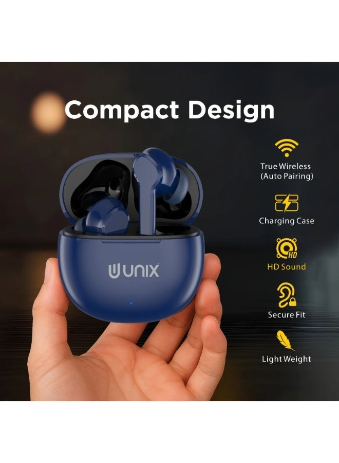 يونيكس سماعات الأذن اللاسلكية بالكامل UNIX Z9 | اتصال Bluetooth v5.4 مع 52 ساعة من التشغيل | تقنية AI ENC لإلغاء الضوضاء أثناء المكالمات | صوت Hi-Fi مع تحكم ذكي باللمس | شحن سريع Type-C | اللون أبيض. - Image 3