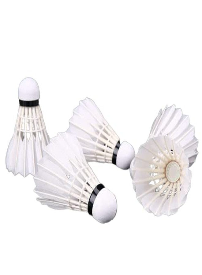 CLOVERBYTE White Feather Wings Badminton Shuttles Light Weight Feather Shuttle - White - Image 1