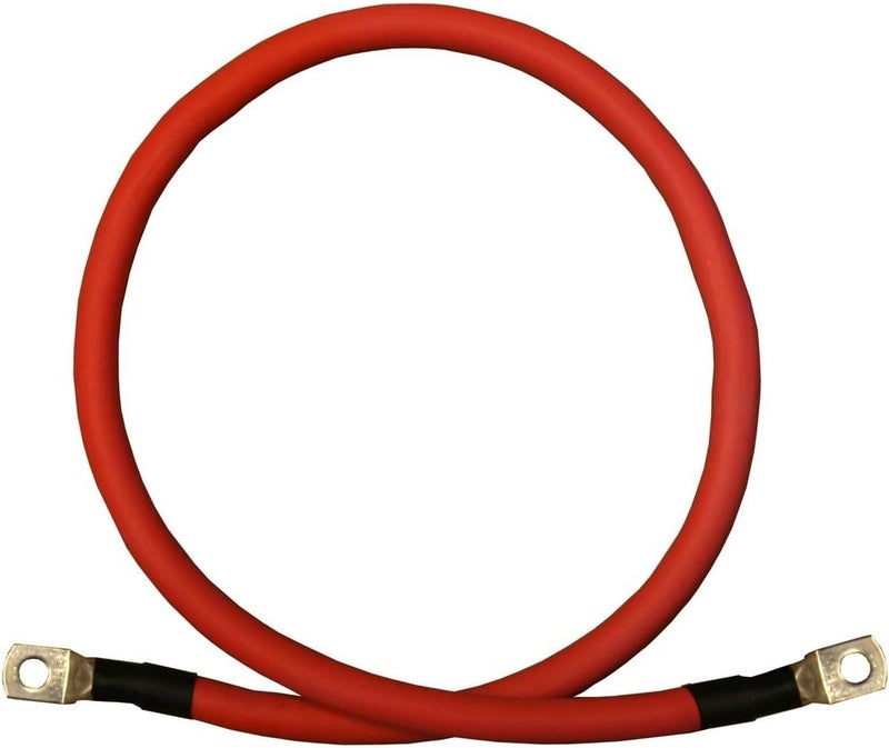 WindyNation 2 AWG Gauge Red + Black Pure Copper Battery Inverter Cables Solar, RV, Car, Boat 3ft 3/8 + 5/16 in Lugs - Image 4
