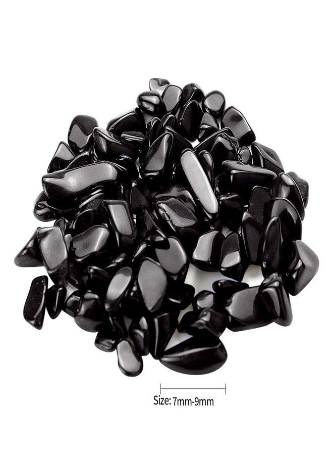 Twdrer 2lb/950g Small Natural Black Obsidian Tumbled Chips Crushed Stone Irregular Shaped Quartz Rock Healing Reiki Crystal Gemstone for Jewelry Making Garden Aquarium Vase Plant Decoration(Black) - Image 2