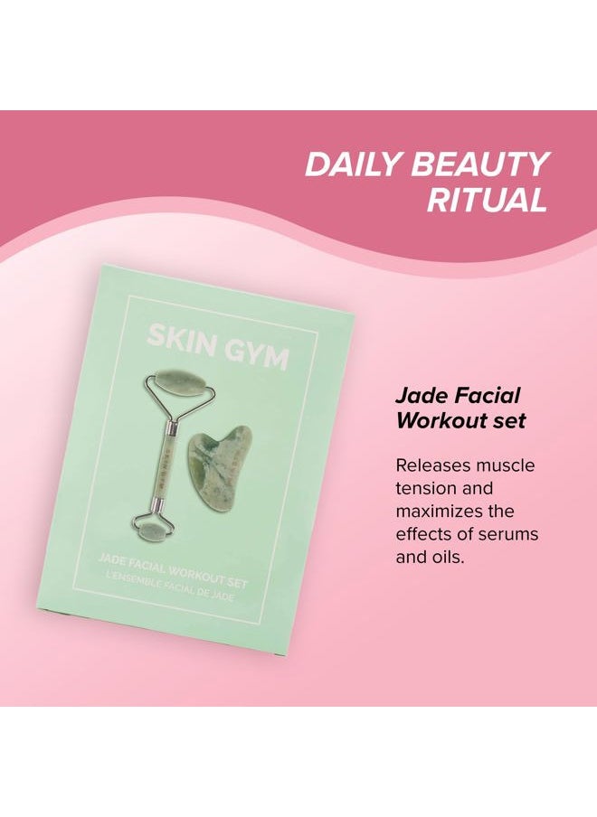 SKIN GYM Skin Gym Jade Facial Roller & Gua Sha Tool Workout Set, Revitalizing Skincare for Enhanced Glow & Smooth Skin  - Image 5