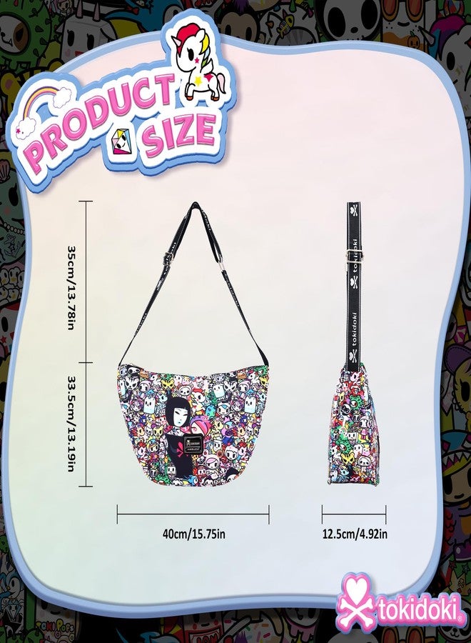Tokidoki حقيبة توكيدوكي هلالية للنساء حقيبة كتف مع حزام قابل للتعديل حقيبة يد كرتونية يونيكورن - Image 3