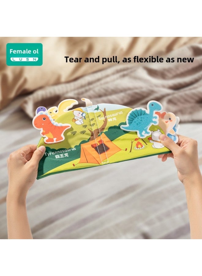 Rushan Cloth Book Early Education Baby Tearable Three-dimensional Hand Tearable Book Baby Cognitive Educational Toys-Color:Cute Bear Dinosaur Friend  - Image 4