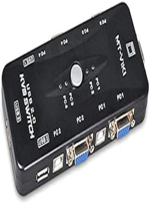 4 Ports HD USB 2.0 KVM Switch Box for Computer/Monitor/Keyboard/Mouse Control