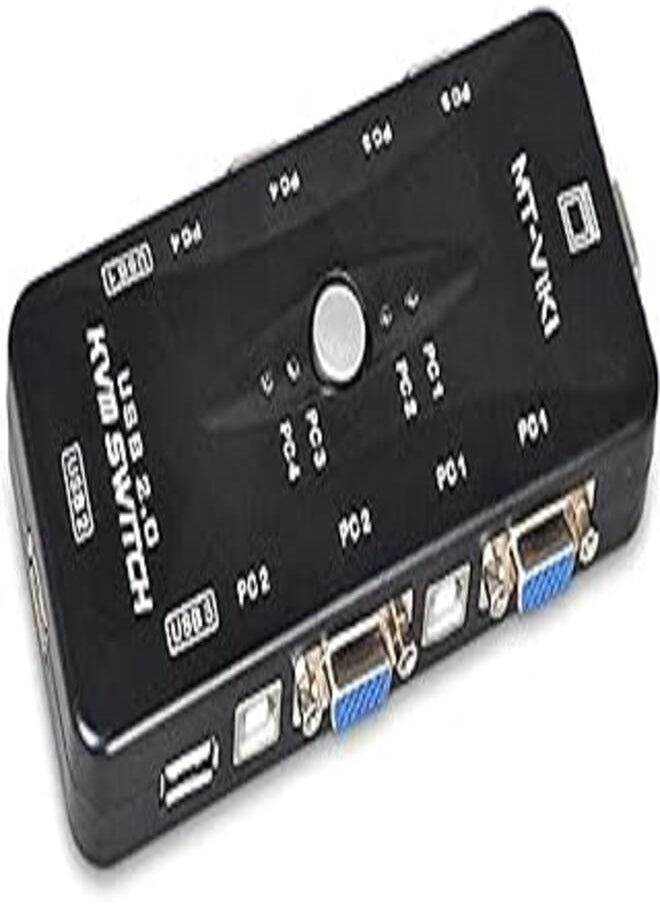 Generic - 4 Ports HD USB 2.0 KVM Switch Box for Computer/Monitor/Keyboard/Mouse Control - Image 1
