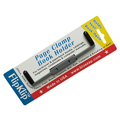 FlipKlip Portable Book Page Holder for Hands Free Reading in Bed, on The Go, on The Treadmill & Exercise Bike - Works on Hardcovers, Paperbacks, Magazines, and Comic, Art, Piano and Recipe Books - Image 1