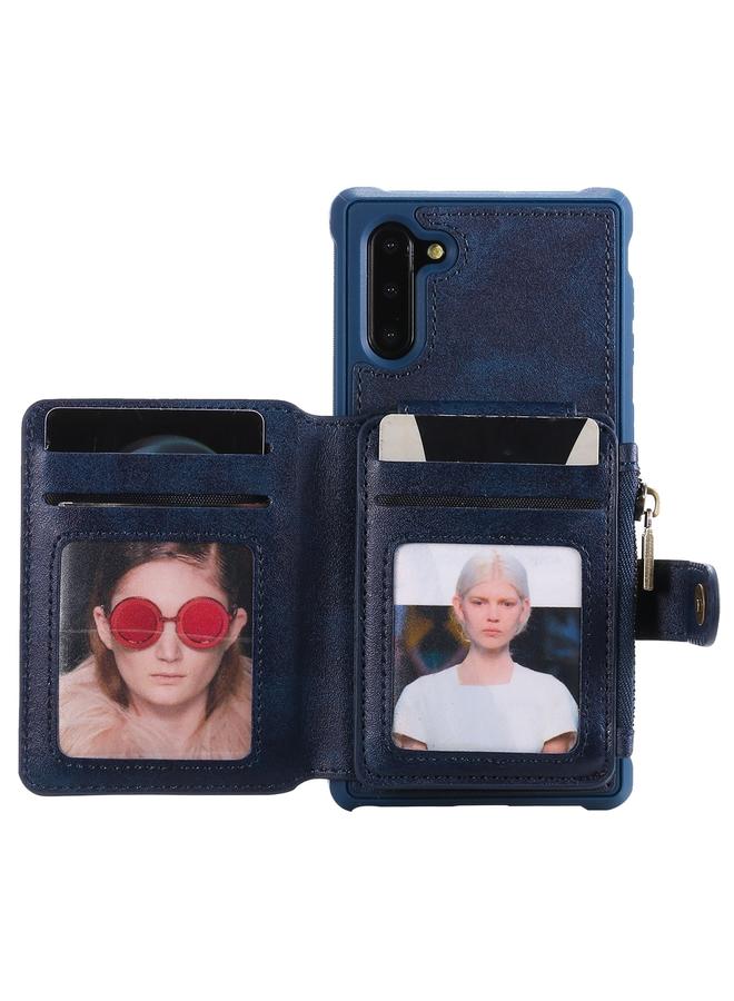 زبون جراب لهاتف Galaxy Note 10 جراب واقٍ مقاوم للصدمات بسحاب مع فتحات للبطاقات وقوس وحامل للصور ووظيفة المحفظة - Image 4