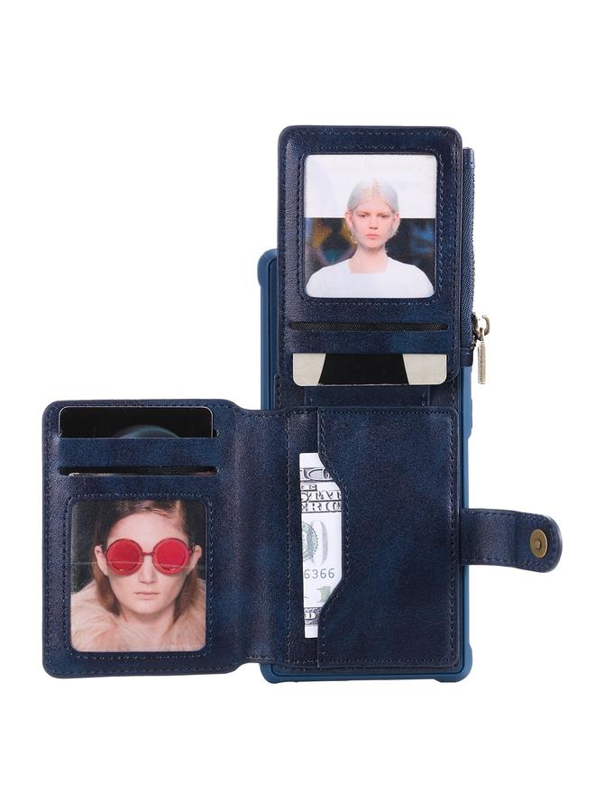 زبون جراب لهاتف Galaxy Note 10 جراب واقٍ مقاوم للصدمات بسحاب مع فتحات للبطاقات وقوس وحامل للصور ووظيفة المحفظة - Image 5