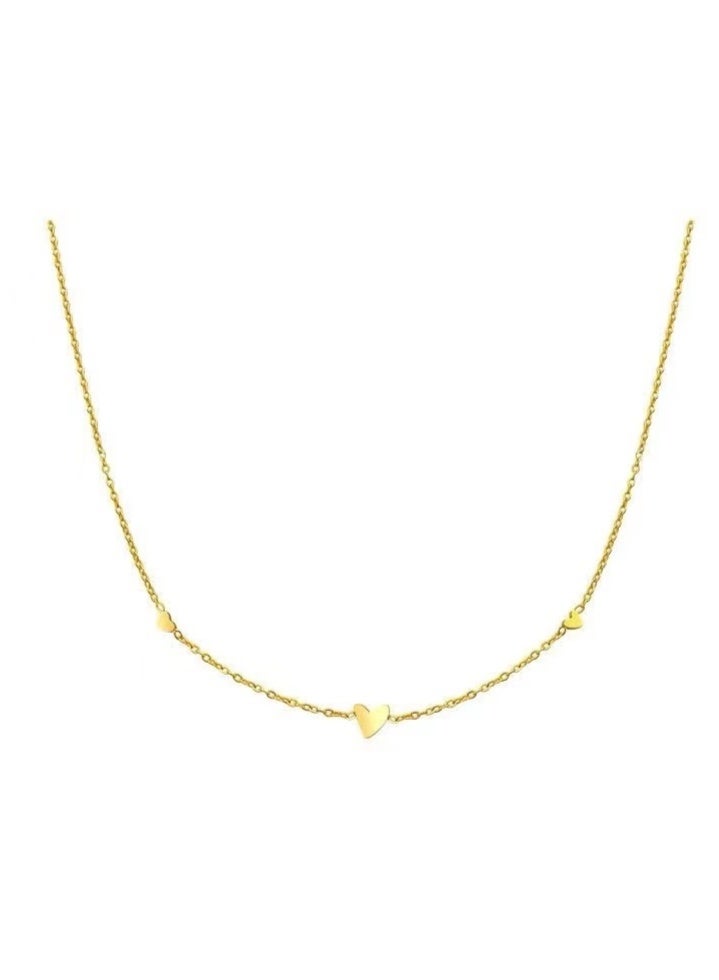 لاتين قلادة من الفولاذ التيتانيوم المطلي بالذهب عيار 14 قيراطًا للنساء، مجوهرات أنيقة للارتداء اليومي أو الهدايا ذات الطبقتين - Image 2