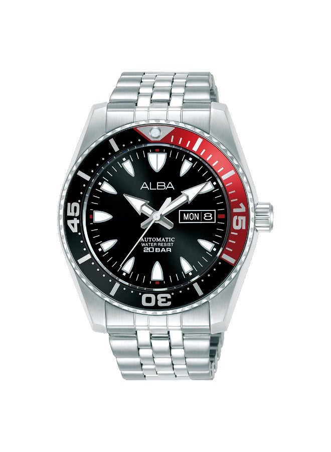 Alba Mechanical Automatic Men’s Watch AL4763X1, 43 mm Black Dial, Stainless Steel Case & Bracelet, 200 m WR - Image 5