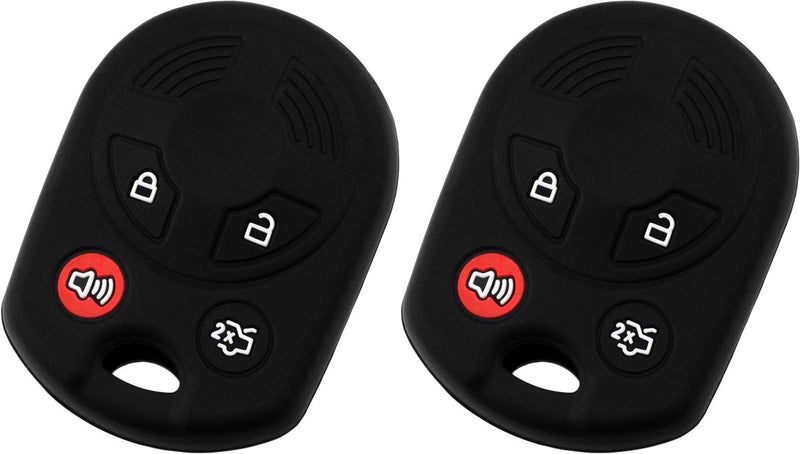KeylessOption KeyGuardz Keyless Entry Remote Car Key Fob Outer Shell Cover Soft Rubber Protective Case For Ford Lincoln Mercury (Pack of 2) - Image 4