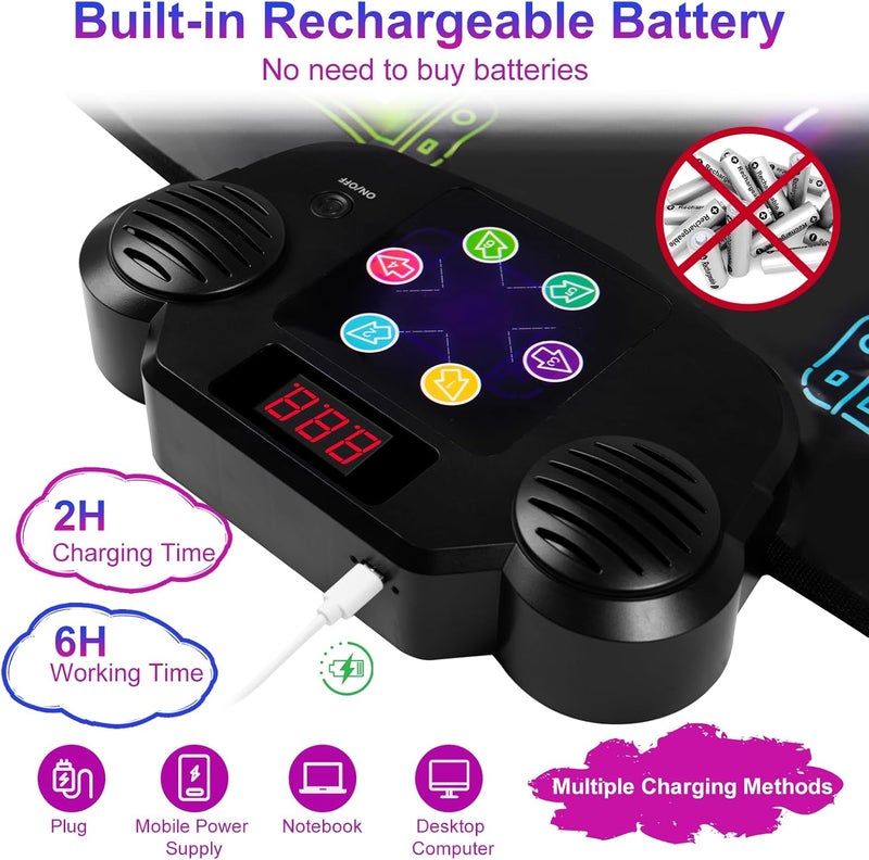 2025 Updated Dance Mat for Children 3 4 5 6 7 8+ Years Old, CXWLMAT Rechargeable Bluetooth Dance Mats Battery with Large Capacity, Music Luminous Dance Mat Girls Toy for Christmas Gift - Image 3