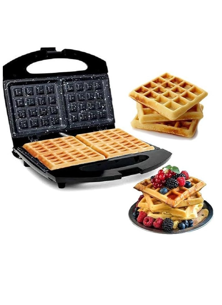 Fresh - Fresh 3-in-1 Multifunction Sandwich and Waffle Maker, 1000 Watts, Black - Image 1