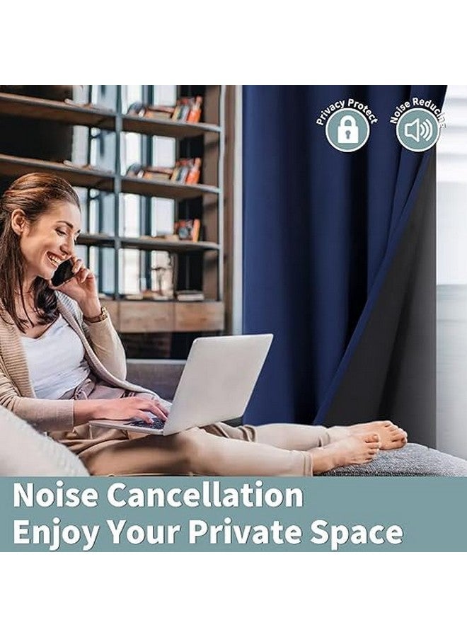 BFAM 100% Blackout Curtains for Bedroom with Black Liner, Thermal Insulated Thick Double Layers Total Light Blocking Grommet Window Curtains 1 Panel - Image 4