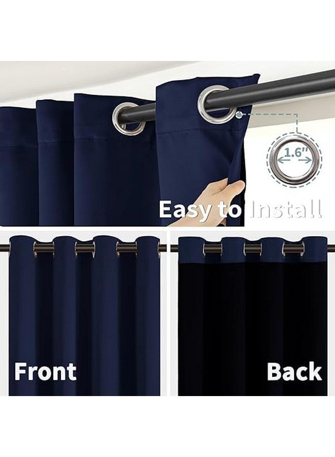 BFAM 100% Blackout Curtains for Bedroom with Black Liner, Thermal Insulated Thick Double Layers Total Light Blocking Grommet Window Curtains 1 Panel - Image 3