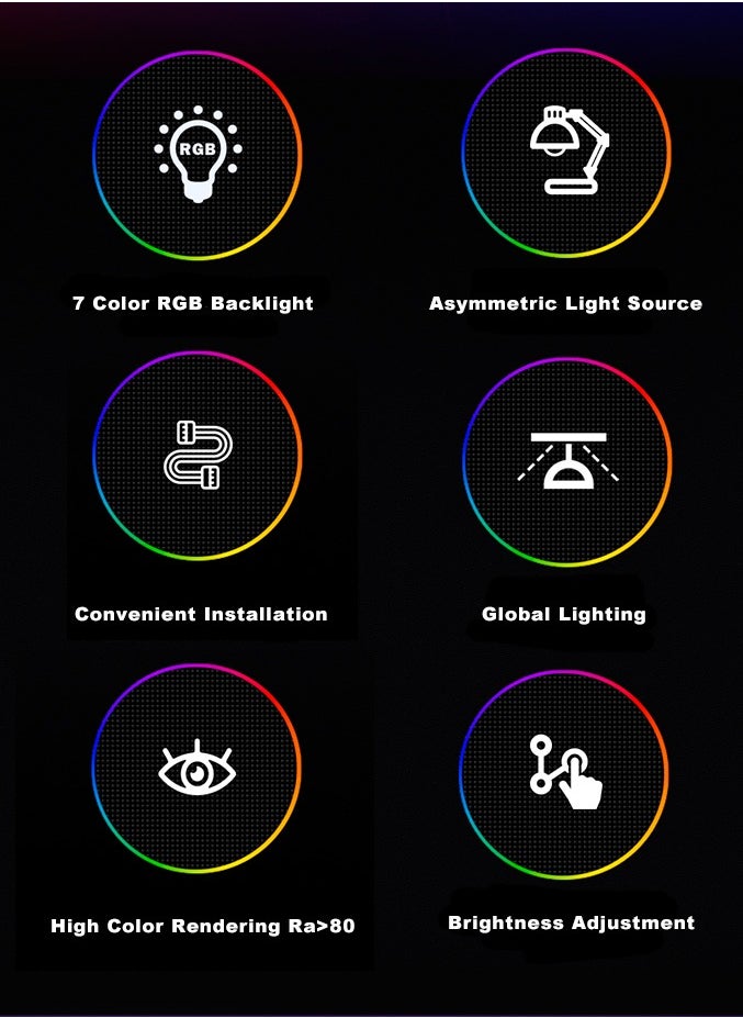 Joshberg - Screen Monitor Light Bar, Computer Monitor Lamp,7 RGB Light Modes, Eye Caring 3 Color Temperature, Atmosphere Desk Lamp for Office, Study, E-Sports - Image 1
