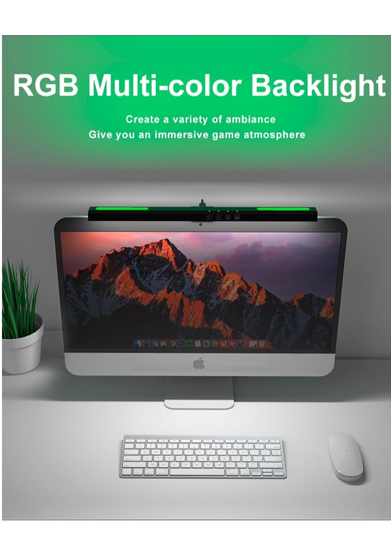 جوشبيرغ شريط إضاءة شاشة الكمبيوتر، مصباح شاشة الكمبيوتر، 7 أوضاع إضاءة RGB، العناية بالعين، 3 درجات حرارة ألوان، مصباح مكتبي Atosphere للمكتب والدراسة والرياضات الإلكترونية  - Image 5