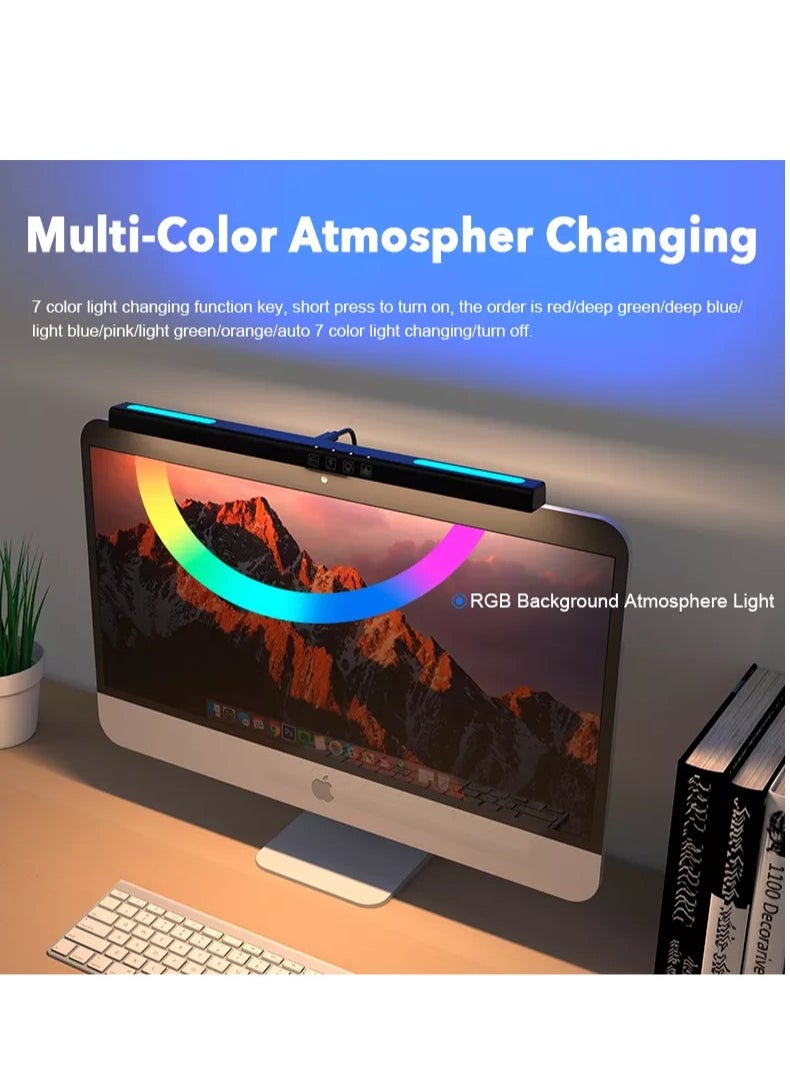 Joshberg - Screen Monitor Light Bar, Computer Monitor Lamp,7 RGB Light Modes, Eye Caring 3 Color Temperature, Atmosphere Desk Lamp for Office, Study, E-Sports - Image 1