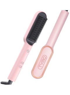 TYMO TYMO Ring Hair Straightener with Built-in Comb, Pink Color  - Image 1