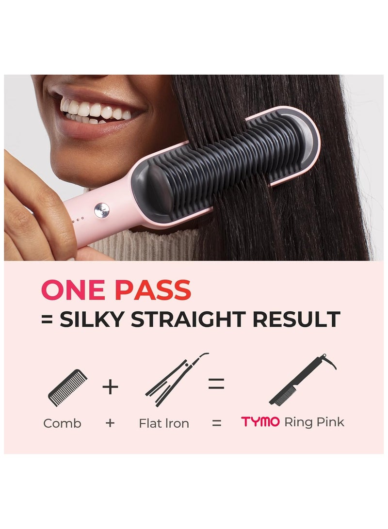 TYMO TYMO Ring Hair Straightener with Built-in Comb, Pink Color  - Image 2